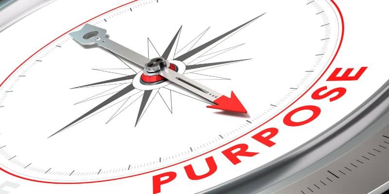 Compass Pointing Towards Purpose. Discover your one true purpose and potential