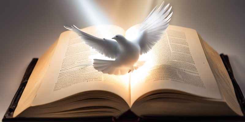 Holy Spirit Dove Near an Open Book
