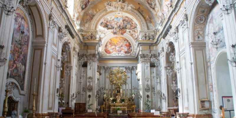 Interior of the Church of Saint Benedict - City of Catania, Sicily, Italy