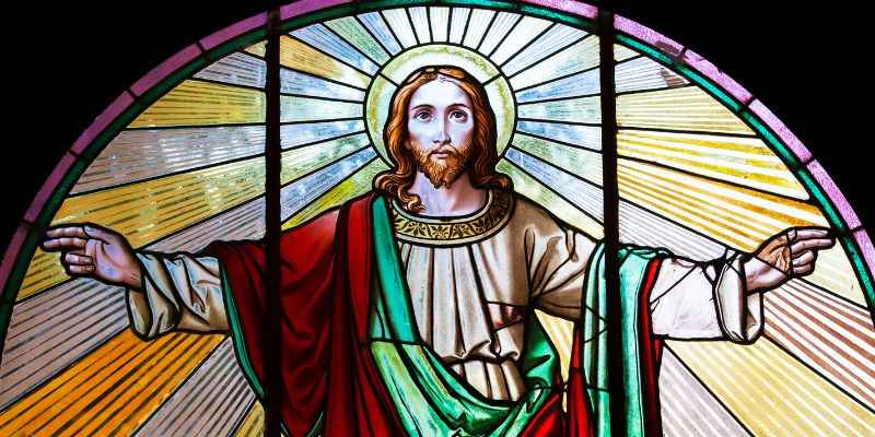 Jesus Christ, stained glass church window - Allegiance and Loyalty to Christ and The Church