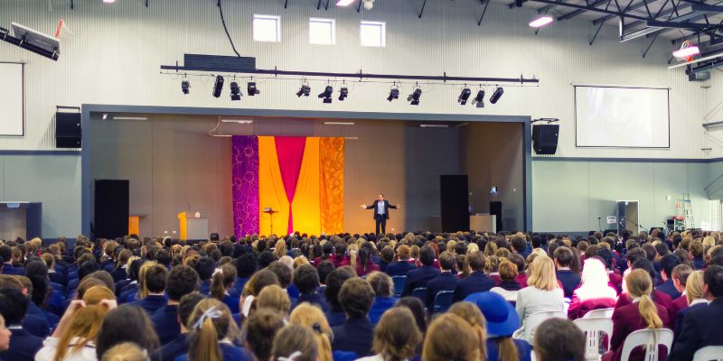 Jonathan Doyle addresses a Catholic student leadership forum
