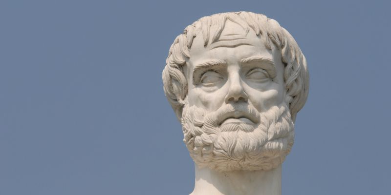 Aristotle Statue - Aristotle's wisdom reminds us that courage, like excellence, is cultivated through repeated action and choice